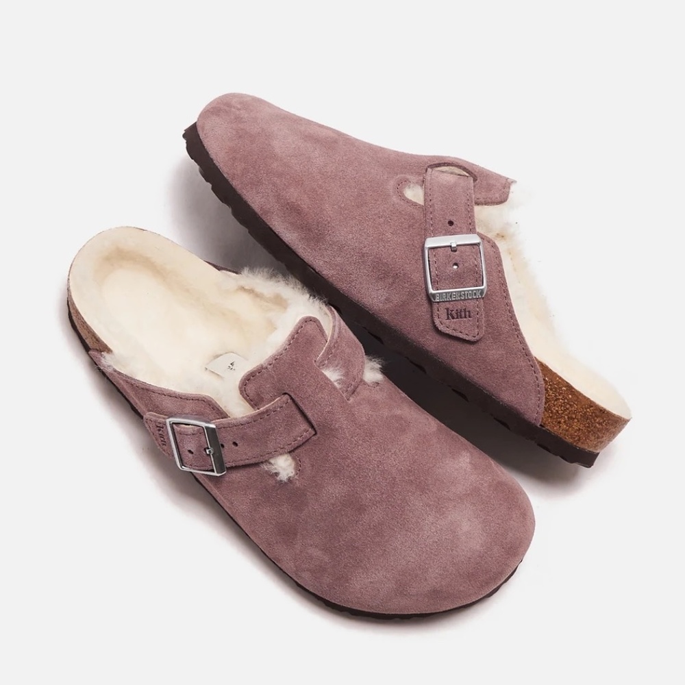 Kith x Birkenstock Boston Shearling - Antler Taupe / Natural